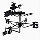 image 1 of Mini Witch Weathervane - Steel - L38 x W38 x H43.5 cm - Black