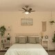 image 1 of ValueLights Silver Chrome And Wood 30" Modern 6 Blade Ceiling Fan With Flush Light