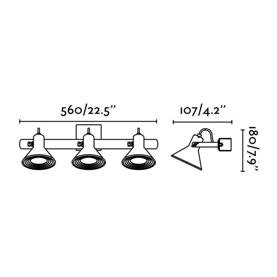 image 1 of Cup 3 Light Indoor Adjustable Wall Spotlight Black, Matt Nickel, GU10