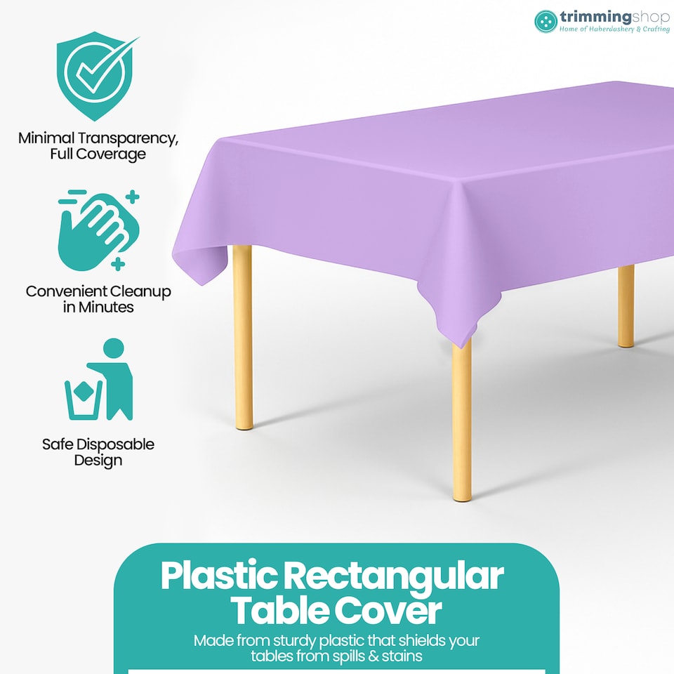 image 1 of Disposable Plastic Table Cover, Table Liner - 54" x 108"