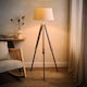 image 3 of ValueLights Clipper Brown Floor Lamp With Beige Shade