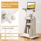 image 5 of COSTWAY Laptop Cart Height Adjustable with Wheels White