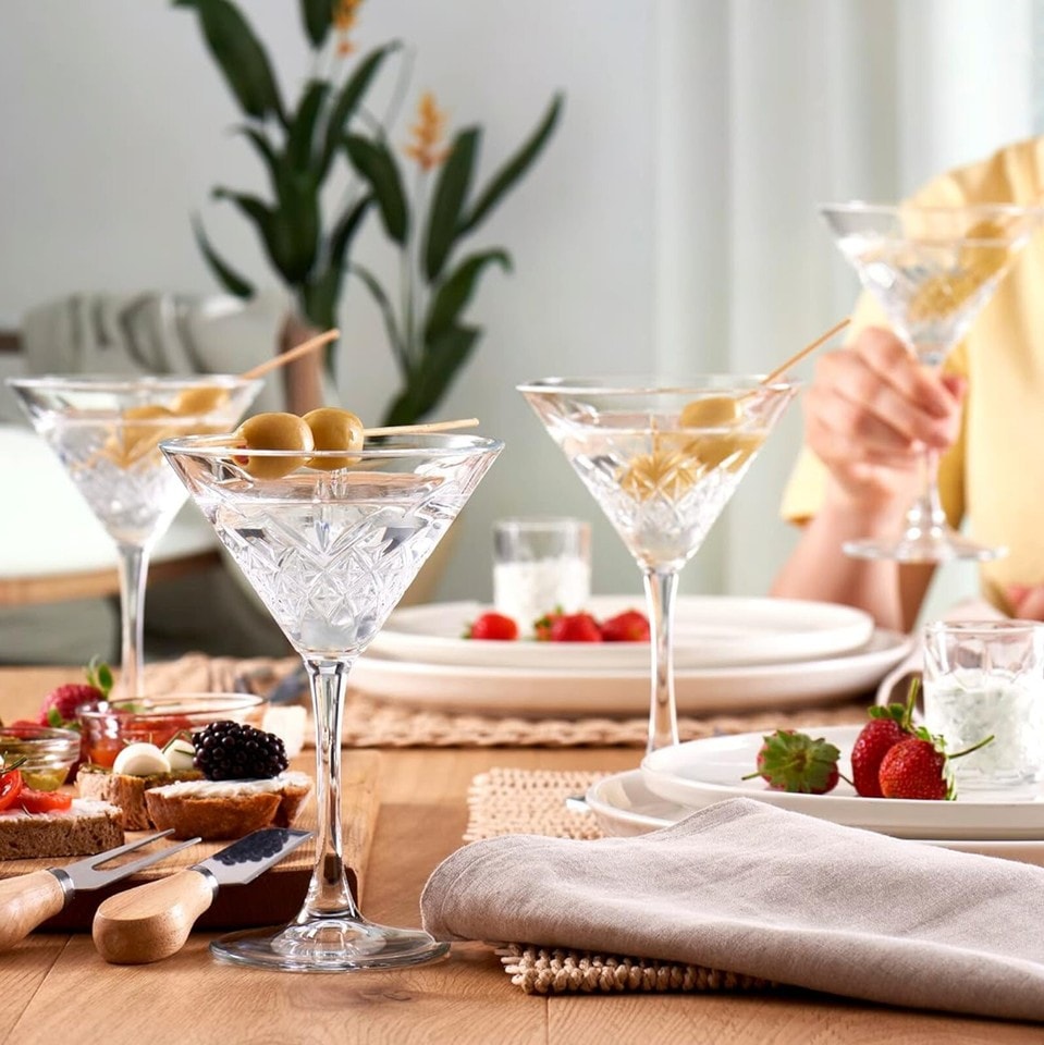 image 1 of 4 Pcs Set 230ml Glass Martini Long Stemmed Cocktail Drinking Glasses