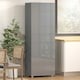 image 2 of HOMCOM Kitchen Cupboard Storage Cabinet Push Open Doors and Drawers, Grey