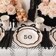 image 2 of Hello 50 Elegant Milestone Birthday Round Paper Plates 18cm - Pack of 6 Multi