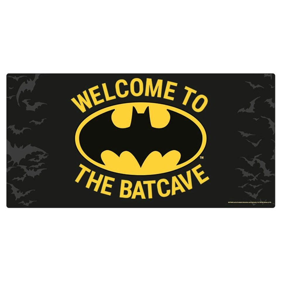 Batman Metal Plaque - Black/Yellow - One Size