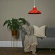 image 3 of ValueLights Civic Metro Red Ceiling Pendant Shade and B22 GLS LED 10W Warm White 3000K Bulb
