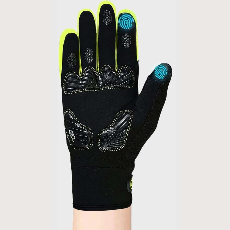 image 1 of Dryrest Full Finger Winter Cycling Gloves Thermal Windproof Padded Glove