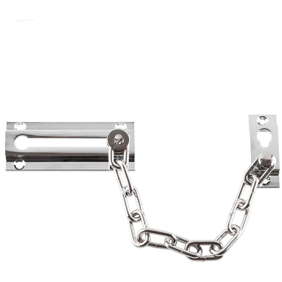 image 1 of Durable Polished Chrome Security Door Chains 200mm - Door Guard