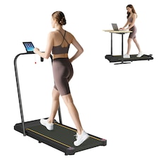 SPORTNOW 2.5HP Folding Treadmill Walking Pad w/ LED Display, No Assembly Orange