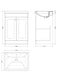 image 2 of Balterley Swynnerton Traditional 2 Door Floor Standing Vanity Unit with Basin, Satin White, 600mm