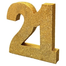 Happy 21 Birthday Gold Glitter Table Decoration