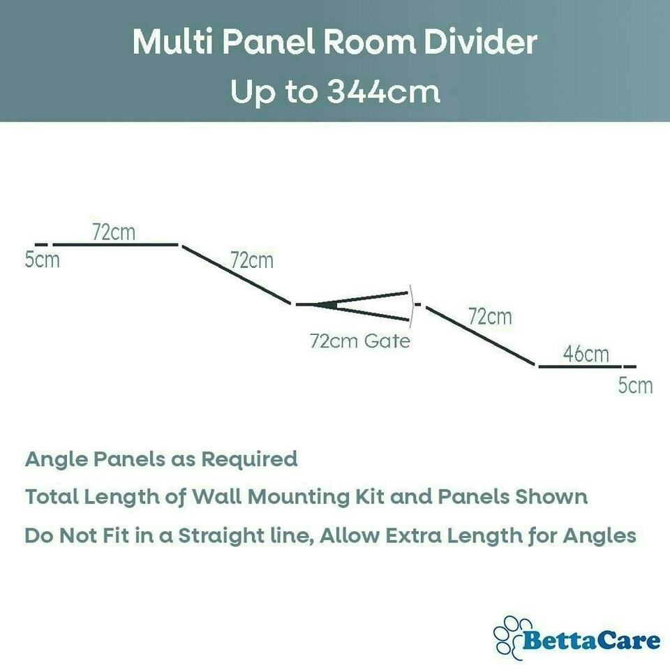image 1 of Bettacare Premium Multi Panel Flexible Pet Barrier, up to 344cm Wide, White, 70cm High, Dog Barrier for Pets Dogs and Puppy, Easy Installation White
