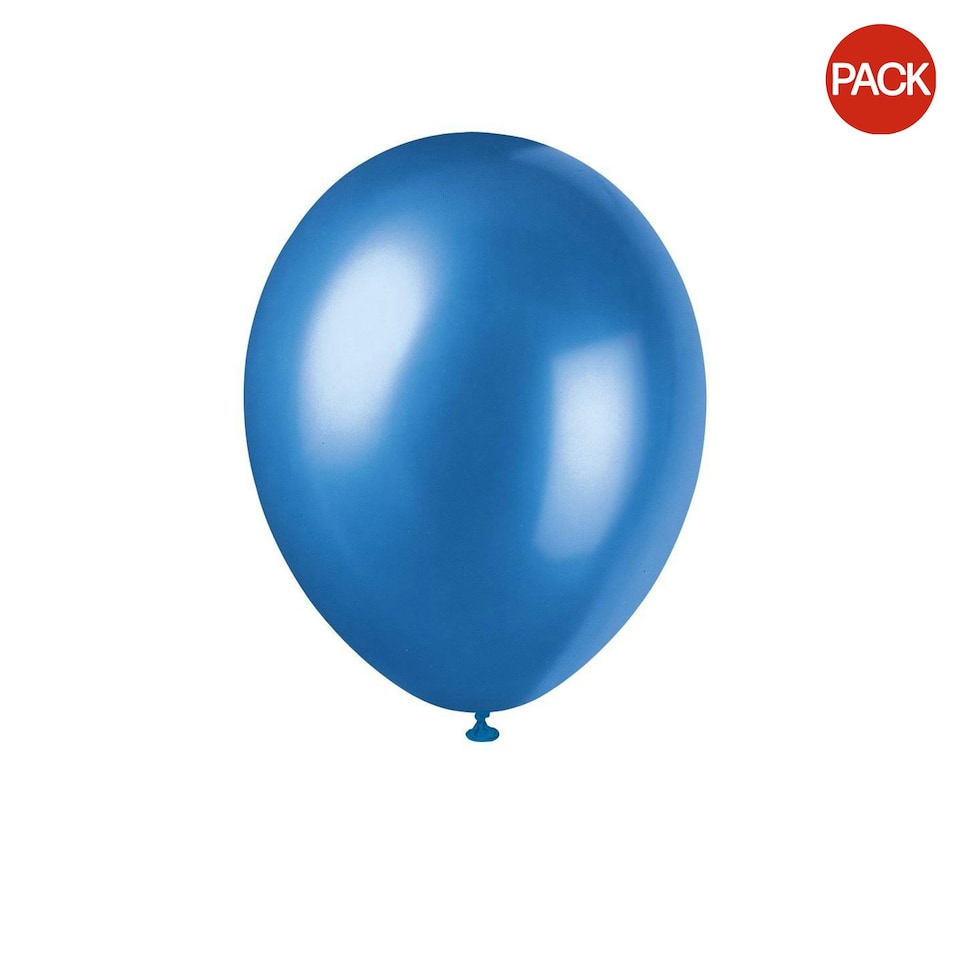 Unique Party 12 Inch Pearlised Latex Balloons (5 X Pack Of 8) - Cosmic Blue - One Size