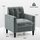 image 8 of COSTWAY Modern Velvet Accent Sofa Chair Upholstered Armchair | Grey | Chair