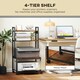 image 5 of HOMCOM 4-Tier Mobile Printer Stand with Power Outlets for Home Office Brown