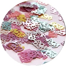 Teddy Bear Baby Shower Confetti - White/Pink - One Size