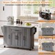 image 5 of VILUXE Mobile Kitchen Island with Foldable Worktop, Hidden Cutlery Drawer, Large Drawer, Adjustable Shelves, Door Racks, Towel Rack, Spice Rack and 5 Wheels, Grey