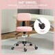 image 5 of HOMCOM Rolling Stool with Backrest, Wheels Pink