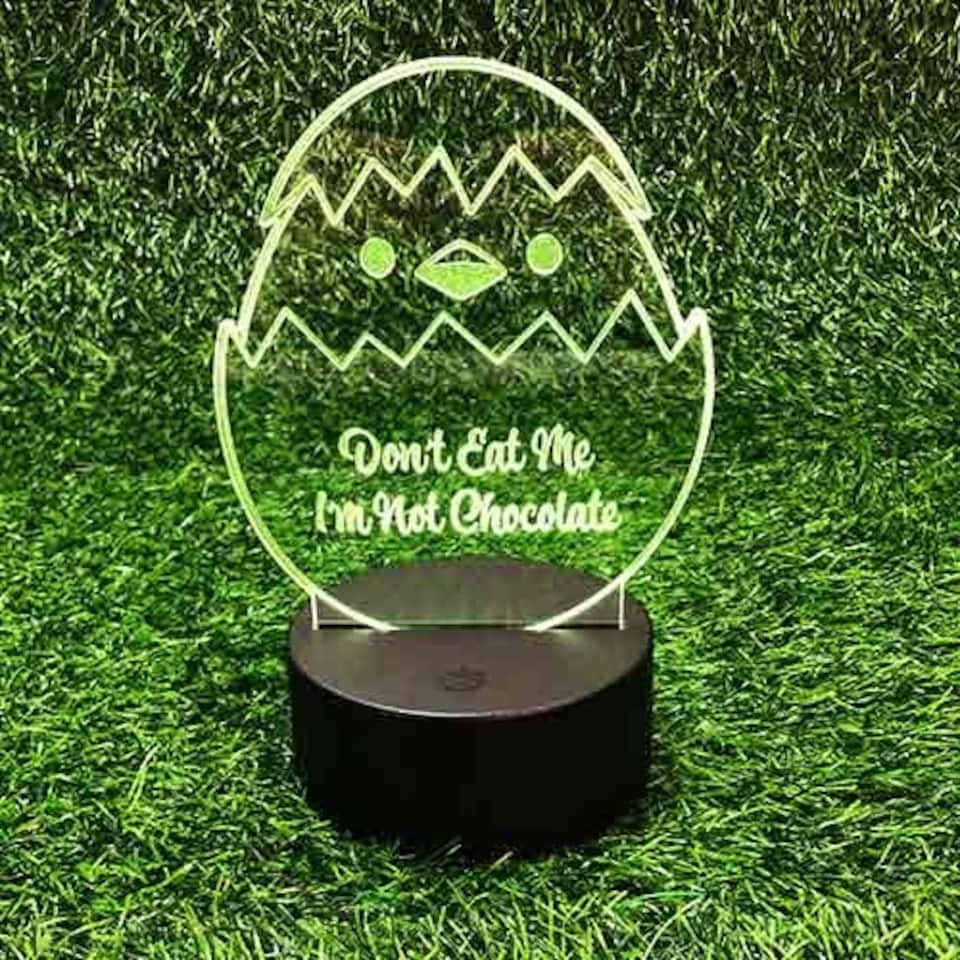image 1 of Easter Hatchling Clear Acrylic Sign with LED Light Base