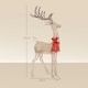 image 7 of Outsunny Lighted Reindeer Christmas Decoration w/ Stakes Zip Ties Gold Tone
