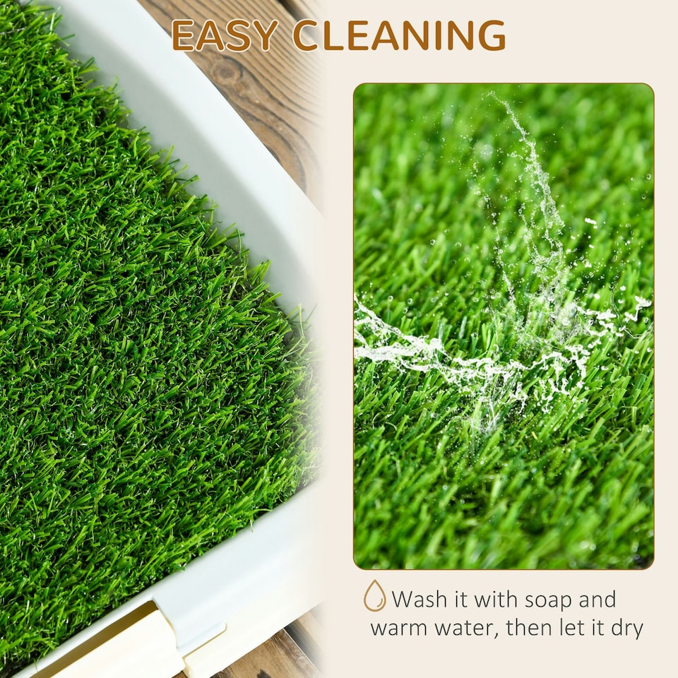 image 1 of PawHut Dog Toilet Indoor w/ Artificial Grass, Grid Panel, Tray, 46.5 x 34cm