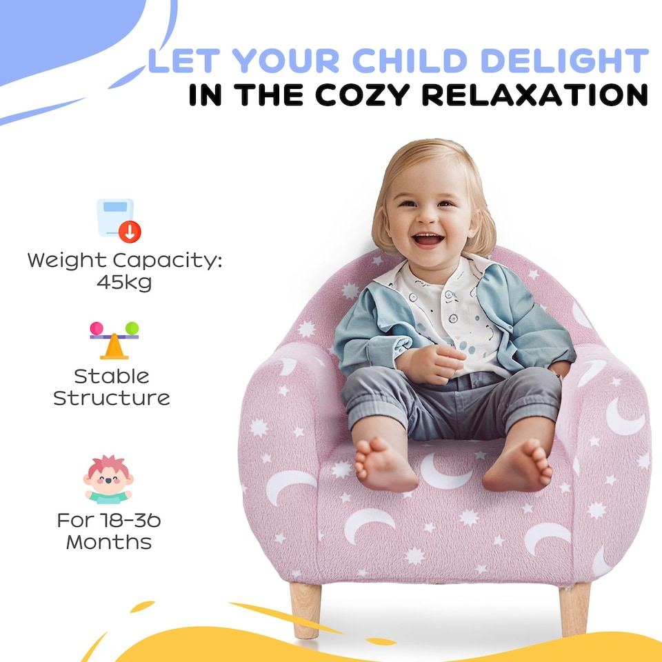 image 1 of AIYAPLAY Kids Armchair, Glow in the Dark Chair for Bedroom 