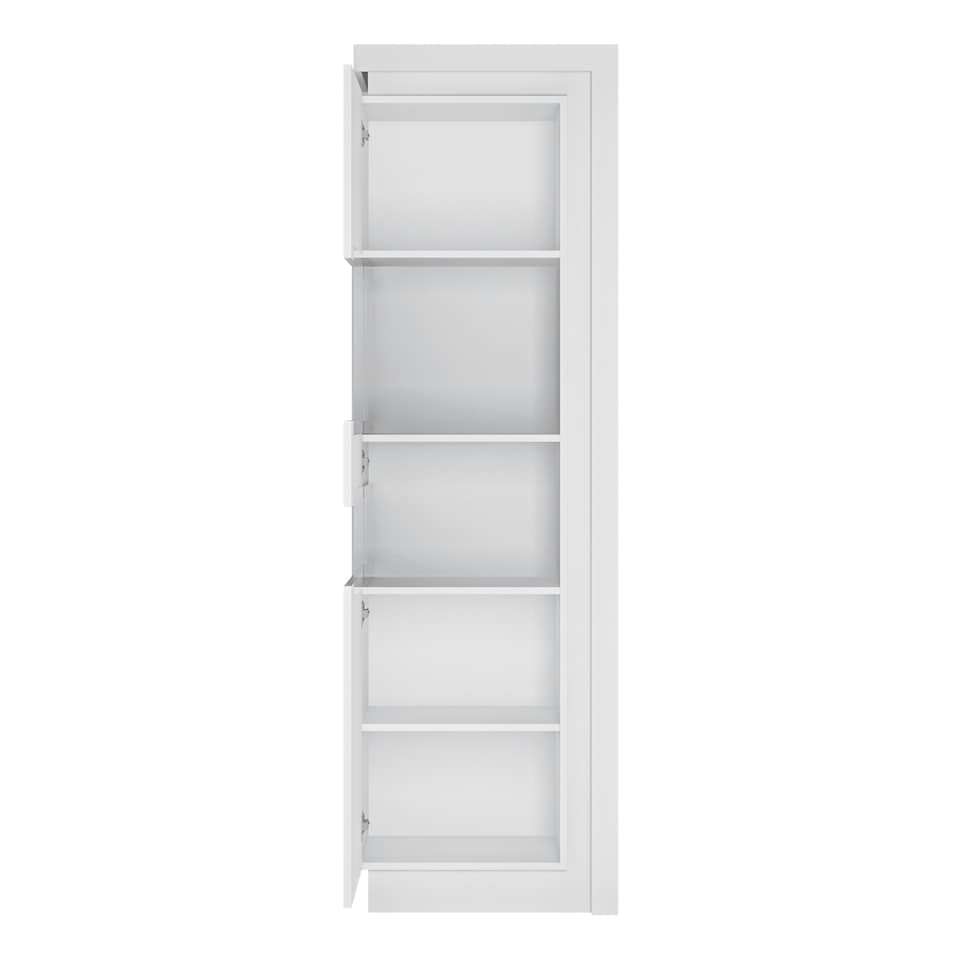 image 1 of Lyon Tall Narrow Display Cabinet (LHD) (including LED lighting) in White and High Gloss