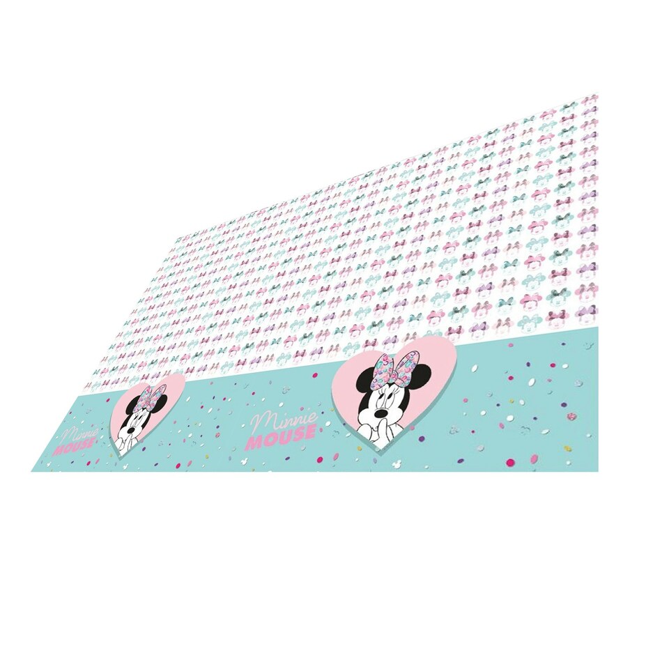 image 1 of Disney Gem Minnie Mouse Party Party Table Cover - White/Blue/Pink - One Size