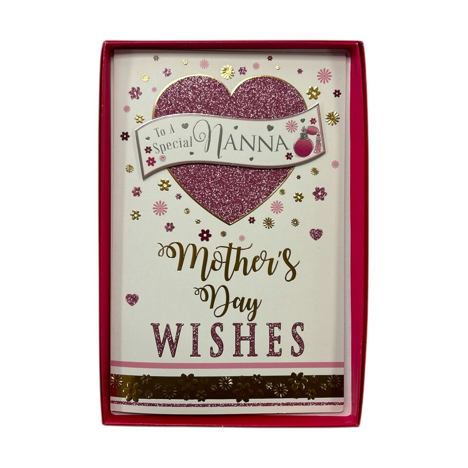 image 1 of To A Special Nanna Pink Heart Design Mother's Day Boxed Card