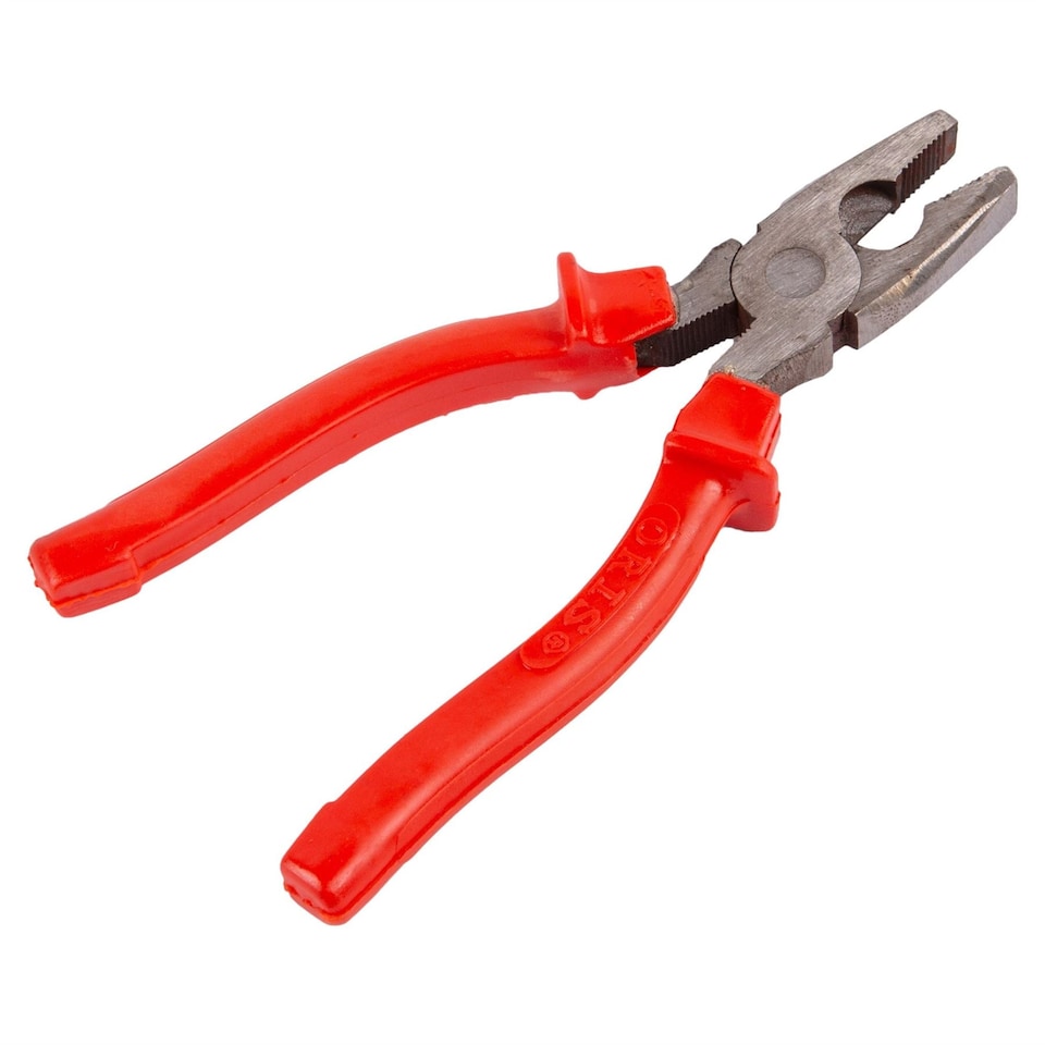 image 1 of Blackspur Cast Iron Combination Pliers - 15cm - Red