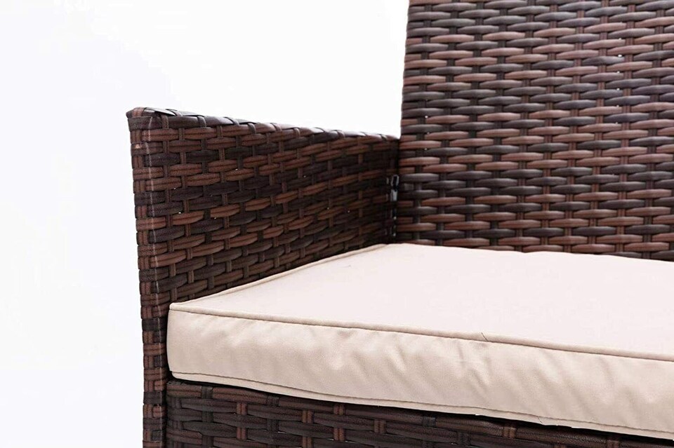 image 1 of MCC DIrect Rattan Sofa Chairs and Table Outdoor Patio Garden Furniture Bistro Set Roger