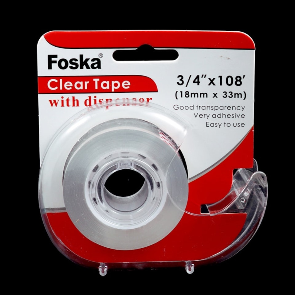 image 1 of Clear Transparent Tape with Dispenser 18mm x 33m