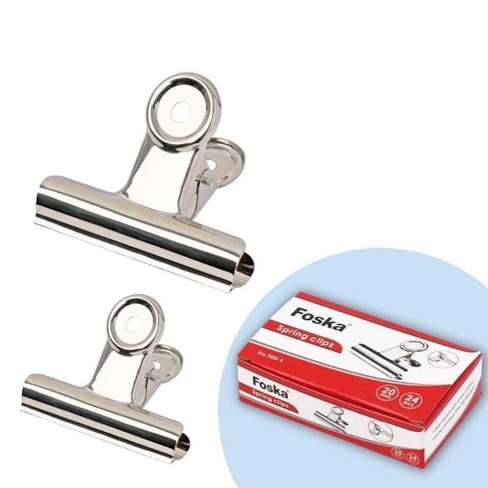 image 1 of Pack of 12 Metal 63mm Spring Binding Grip Clips