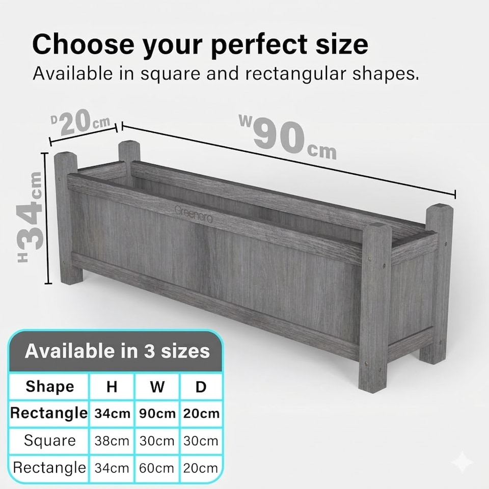 image 1 of Wooden Planter Rectangle Modern Pot Flower Bed Outdoor Garden - Large | Multi