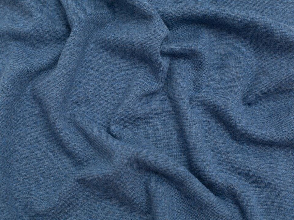 Minerva Core Range Blue Tubular Ribbing Stretch Knit Fabric for Dressmaking, 70cm / 27" Wide - per metre