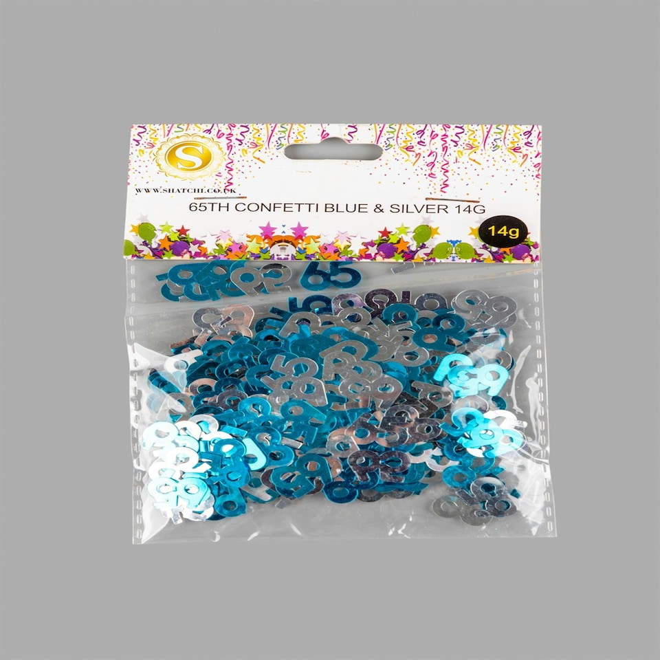image 1 of 65th Confetti Blue/Silver - 4 Packs, 14g Each