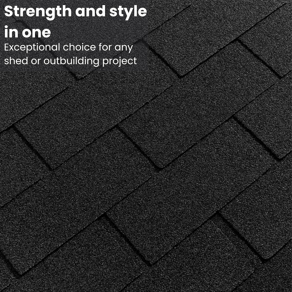 image 1 of Bitumen Roof Felt Shingles (3.2 sqm), Asphalt Roof Shingles - Weather Resistant Roofing Tiles 20 pcs