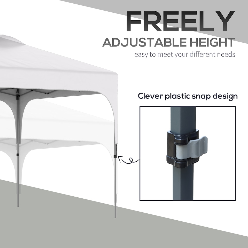 image 1 of Outsunny 3 x 3M Pop Up Gazebo, UPF 50 Foldable Canopy Tent with Wheeled Carrybag, 4 Leg Weight Bags, Height Adjustable Marquee Shelter 1 person easy setup for Outdoor Garden Patio Party, White