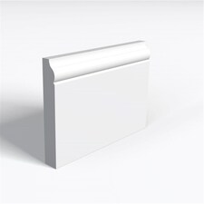 Pack of 5 (Total 5 Units) - Moisture Resistant MDF Primed Ovolo B Skirting Board & Rebate - 25mm (T) x 219mm (H) x 4200mm (L)