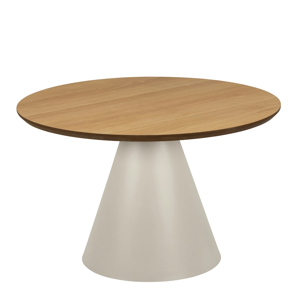 image 1 of Soli Low Round Coffee Table in Oak/Grey 65x43cm