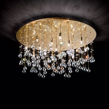 Moonlight  15 Light Extra Large Semi Flush Ceiling Pendant Gold, G9
