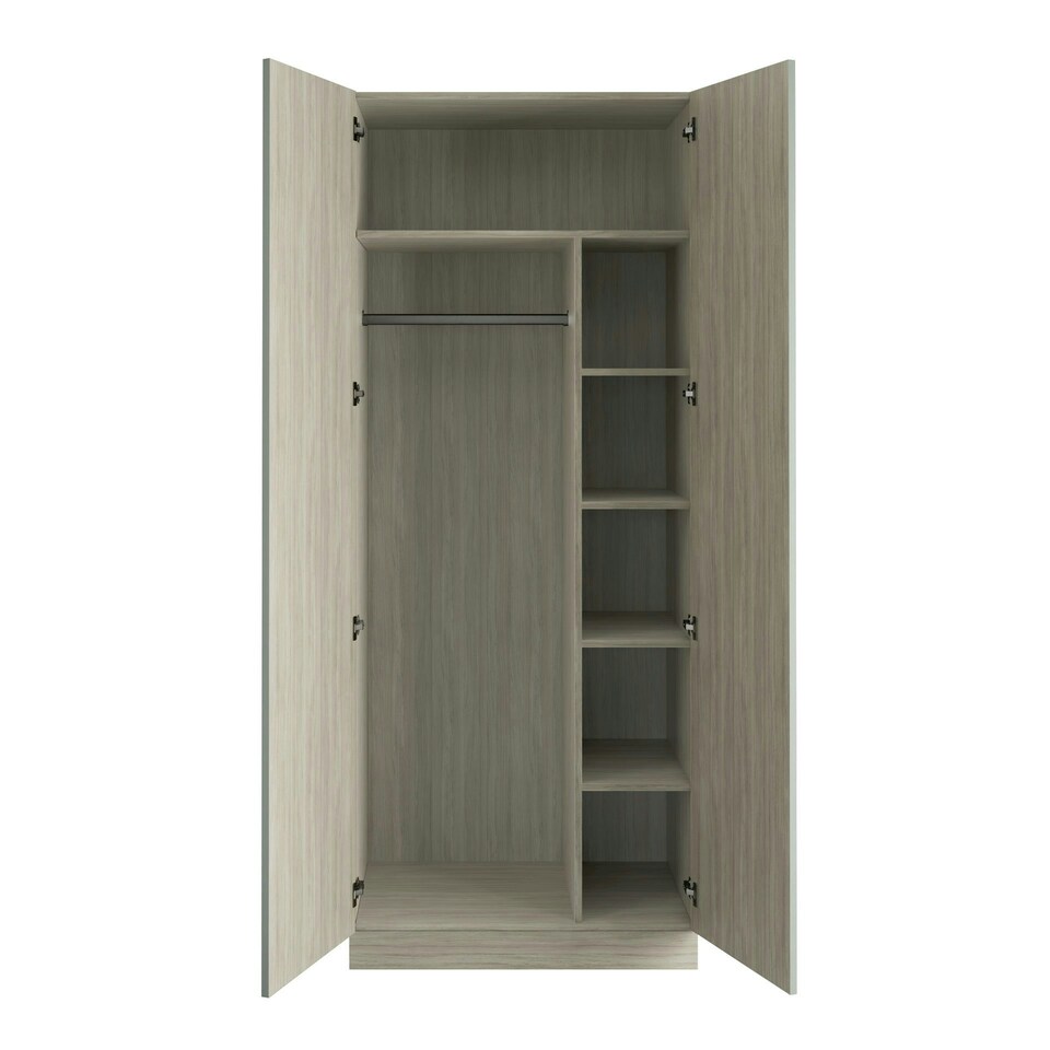 image 1 of Shaker Sage Green Double Wardrobe with Single Rail & Shelves Green