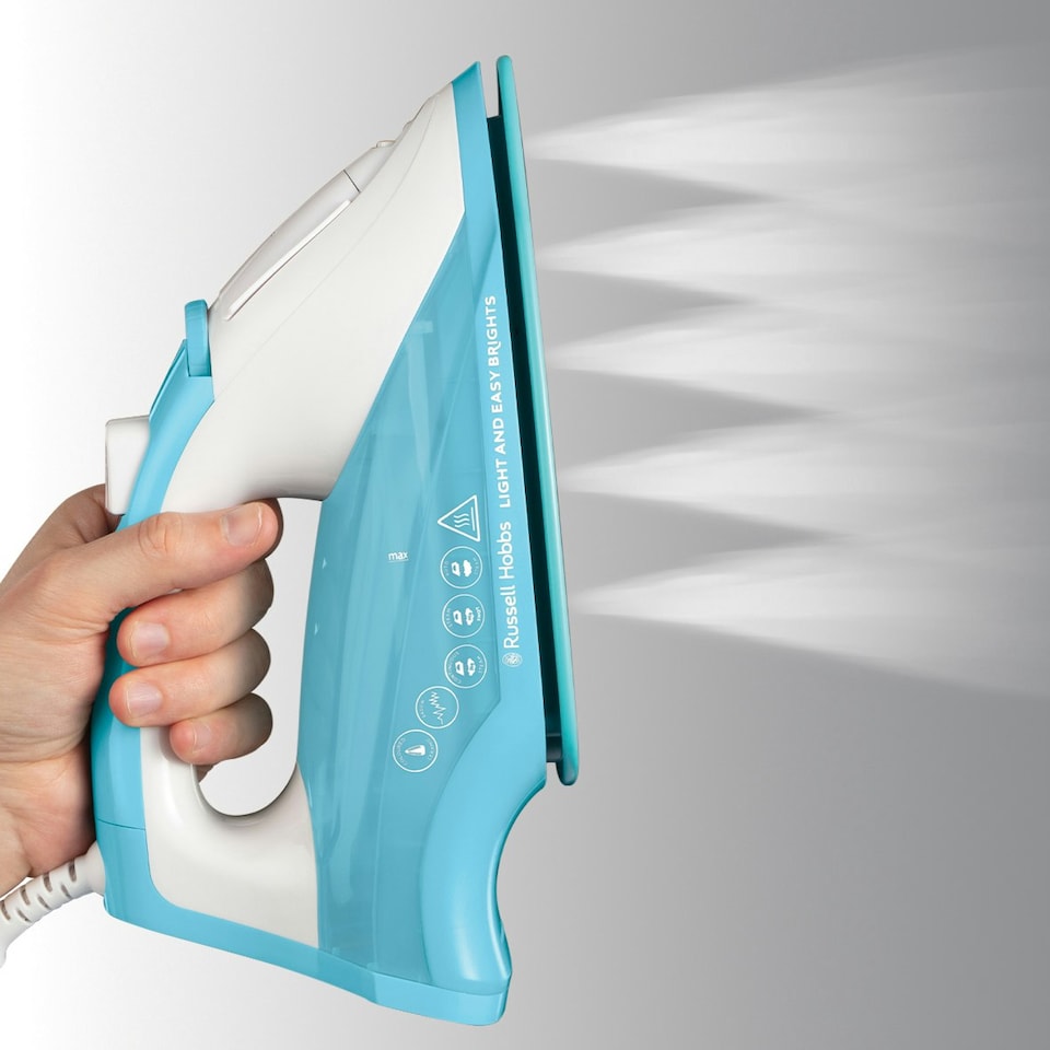 image 1 of Russell Hobbs Light & Easy 2400W White & Aqua Iron