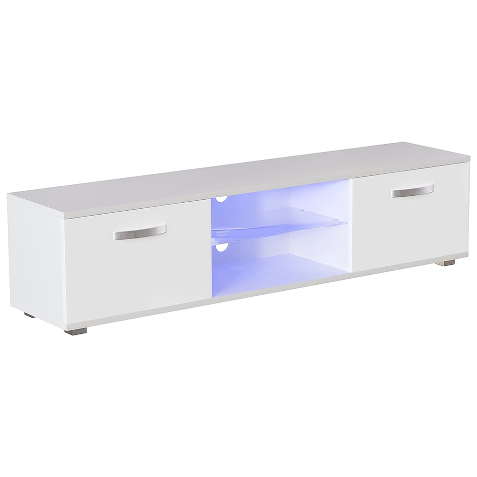 image 1 of Vida Designs Cosmo 2 Door LED TV Unit Entertainment Stand, 160cm, White | White | 1