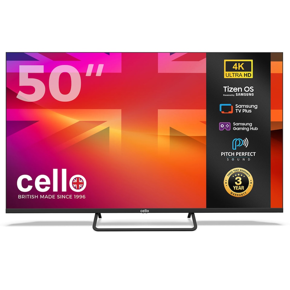 image 1 of Cello 5025- Tizen Samsung OS 4K UHD TV with Frameless Bezel