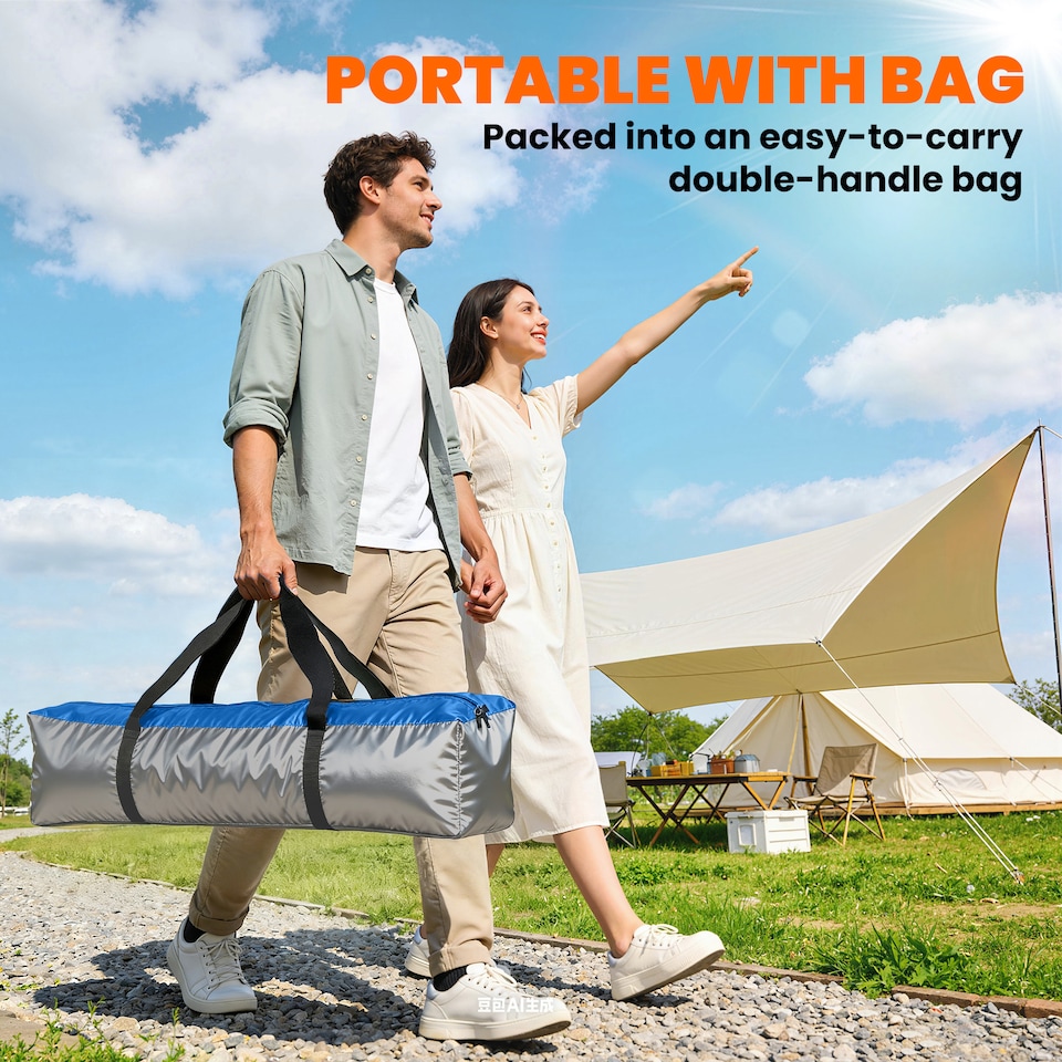 image 1 of Orange 3 Person Dual Layer Pop Up Camping Tent with Rainfly Outsunny