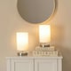 image 1 of ValueLights Satin Touch Dimmer Bedside Table Lamp With White Cylinder Light Shade White