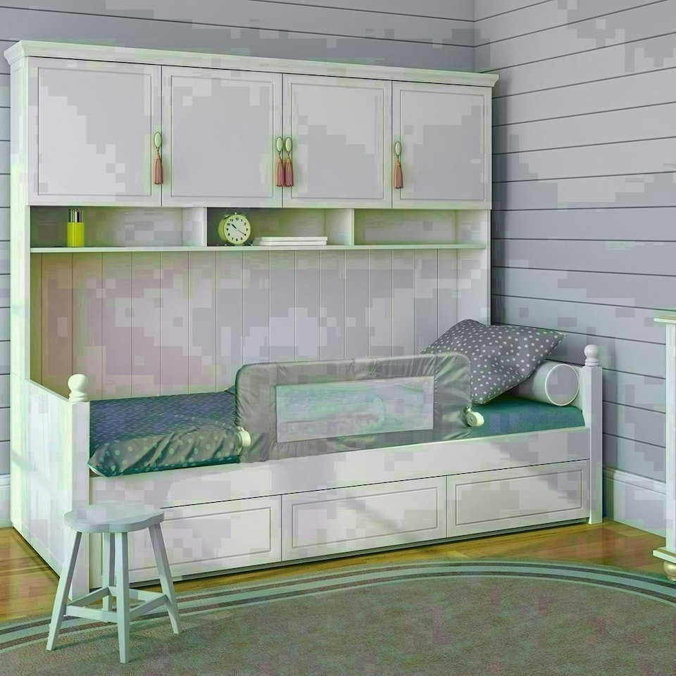 image 1 of Safetots Narrow Bed Rail, Grey 90cm Wide x 40cm Tall, Toddler Bed Guard For Safety