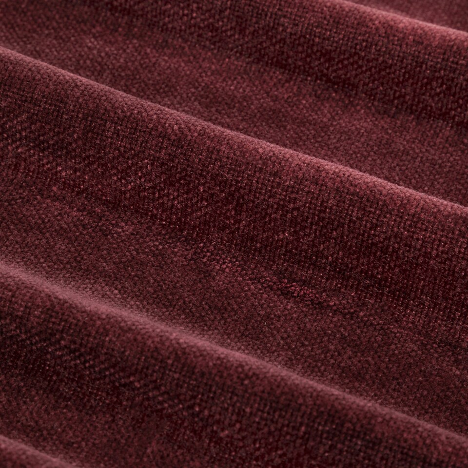 image 1 of Yard Heavy Chenille Velvet Room Darkening Eyelet Curtains | Red
